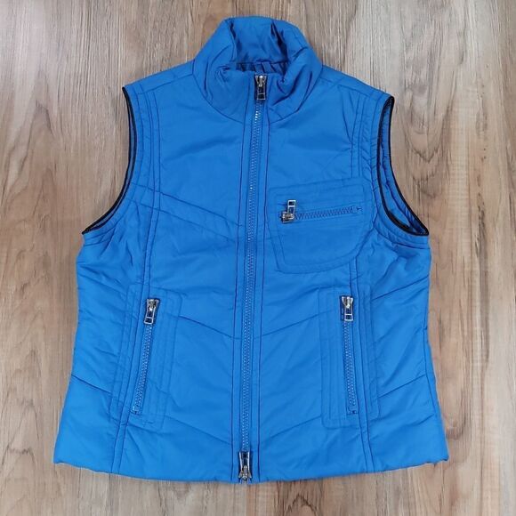 Rafaella Jackets & Blazers - 🩵Rafaella Blue Zippered Sleeveless Puffer Vest w/Pockets Medium